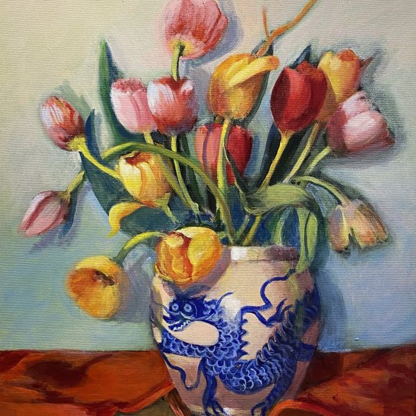 Tulips and Blue Dragon