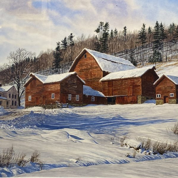 Hillside Farmstead in Snow