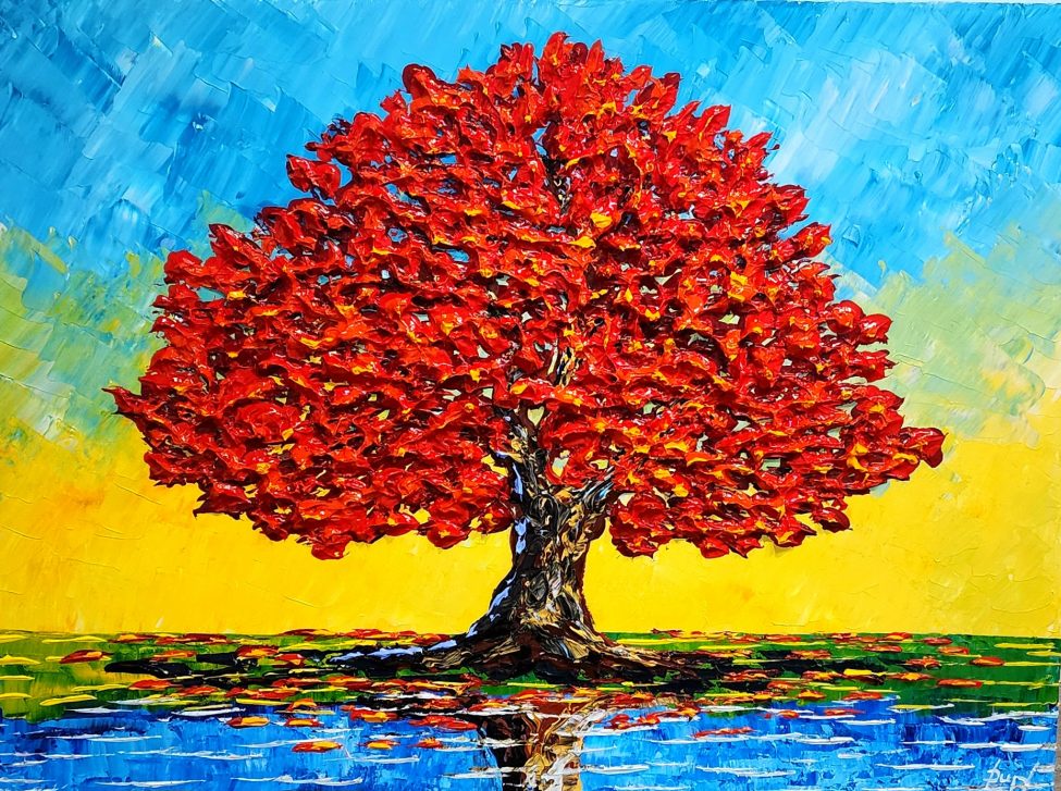 25200- Graceful Autumn Maple, 30×40, 2025