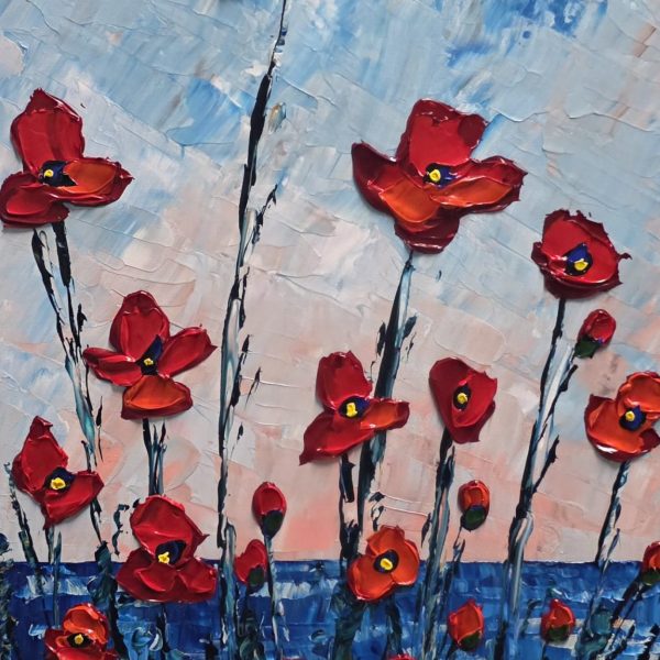 Poppy Sky of Beauty Poppy Sky of Beauty 40" x 20" Acrylic on Canvas